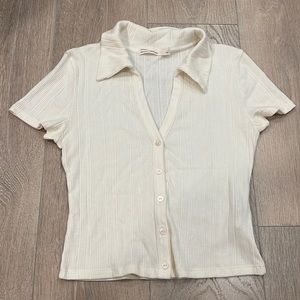 Oak + Fort — short sleeve button top